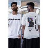 Fuddy Moda Unisex Anakin Sırt Baskılı Tişört, Oversize Star Wars Yazılı T-Shirt - XL - Beyaz