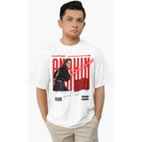 Fuddy Moda Unisex Anakin Skywalker Baskılı Tişört, Oversize Star Wars Temalı T-Shirt - Beyaz - 4XL