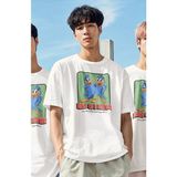 Fuddy Moda Unisex Birds Of A Feather Yazılı Tişört, Oversize Billie Eilish Şarkı Baskılı T-Shirt - Beyaz - 3XL