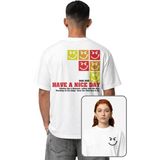 Fuddy Moda Unisex Bon Jovi Have A Nice Day Sırt Baskılı Tişört, Oversize Rock Band Temalı T-Shirt - Beyaz - XL