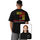 Fuddy Moda Unisex Bon Jovi Have A Nice Day Sırt Baskılı Tişört, Oversize Rock Band Temalı T-Shirt - Siyah - XS