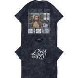Fuddy Moda Unisex Born To Die Sırt Baskılı Yıkamalı T-Shirt, Oversize Lana Del Rey Temalı Retro Tişört - Siyah - 2XL