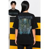 Fuddy Moda Unisex Bring Me The Horizon Skull Tailor Sırt Baskılı Tişört, Oversize Rock Band Temalı T-Shirt - Siyah - 3XL