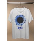 Fuddy Moda Unisex Bush Flower Baskılı Tişört, Oversize Hard Rock Müzik Temalı T-Shirt - Beyaz - XS
