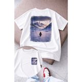Fuddy Moda Unisex But Why Yalnız Penguen Sırt Baskılı Tişört, Oversize Nihilist Penguen Temalı Tshirt - Beyaz - 2XL
