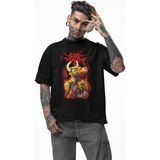 Fuddy Moda Unisex Cattle Decapitation Baskılı Tişört, Oversize Death Metal Müzik Temalı Bisiklet Yaka T-Shirt - Siyah - 4XL