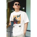 Fuddy Moda Unisex Darth Vader Baskılı Tişört, Oversize Star Wars Temalı T-Shirt - Beyaz - 2XL