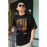 Fuddy Moda Unisex Darth Vader Baskılı Tişört, Oversize Star Wars Temalı T-Shirt - Siyah - XS