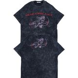 Fuddy Moda Unisex Dear Angel Lacy Ense Baskılı Yıkamalı T-Shirt, Oversize Olivia Rodrigo Temalı Retro Tişört - Siyah