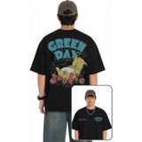 Fuddy Moda Unisex Green Day Dookie Sırt Baskılı Bisiklet Yaka Tişört, Oversize Punk Rock Band Temalı Tshirt - Siyah - XS