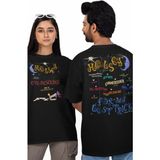 Fuddy Moda Unisex Halsey Evanescence Sırt Baskılı Tişört, Oversize Rock Müzik Temalı Bisiklet Yaka T-Shirt - Siyah - XS