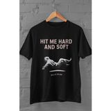 Fuddy Moda Unisex Hit Me Hard And Soft Yazılı T-Shirt, Oversize Billie Eilish Baskılı Tişört - XL - Siyah