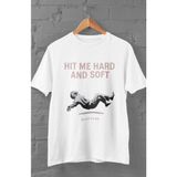 Fuddy Moda Unisex Hit Me Hard And Soft Yazılı T-Shirt, Oversize Billie Eilish Baskılı Tişört - XS - Beyaz