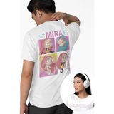 Fuddy Moda Unisex Huntrix Mira Sırt Baskılı Tişört, Oversize Demon Hunters Temalı Bisiklet Yaka T-Shirt - Beyaz - 2XL