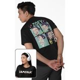 Fuddy Moda Unisex Huntrix Zoey Sırt Baskılı Tişört, Oversize Kpop Demon Hunters Temalı T-Shirt - Siyah - 4XL