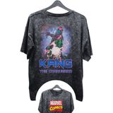 Fuddy Moda Unisex Kang The Conqueror Baskılı Yıkamalı Tişört, Oversize Marvel Comics Baskılı Eskitme T-Shirt - XS - Siyah