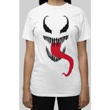 Fuddy Moda Unisex Marvel Venom V4 Baskılı Tişört, Oversize Marvel Baskılı T-Shirt - 3XL - Beyaz