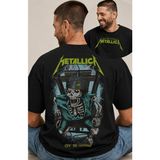 Fuddy Moda Unisex Metallica Ride The Light Sırt Baskılı Tişört, Oversize Rock Band Temalı Bisiklet Yaka Tshirt - Siyah - XL