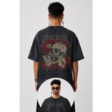 Fuddy Moda Unisex Metallica Vintage Sırt Baskılı Yıkamalı Tişört, Oversize Rock Band Temalı Vintage Tshirt - Siyah - 3XL