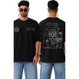 Fuddy Moda Unisex Mötley Crüe Shout At The Devil Tour Sırt Baskılı Tişört, Oversize Rock Band Temalı Tshirt - Siyah - 2XL