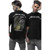 Fuddy Moda Unisex Nothing Else Matters Sırt Baskılı Tişört, Oversize Metallica Temalı T-Shirt - Siyah - XL