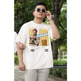 Fuddy Moda Unisex Obi-Wan Kenobi Baskılı Tişört, Oversize Star Wars Temalı T-Shirt - Beyaz - 4XL
