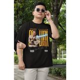 Fuddy Moda Unisex Obi-Wan Kenobi Baskılı Tişört, Oversize Star Wars Temalı T-Shirt - Siyah