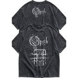 Fuddy Moda Unisex Opeth Ense Baskılı Yıkamalı Tişört, Oversize Rock Band Temalı Retro Tshirt - Siyah - 4XL
