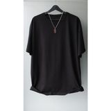 Fuddy Moda Unisex Oversize Basic Siyah-Beyaz Tişört, Geniş Kalıp Baskısız Düz T-Shirt