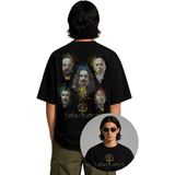 Fuddy Moda Unisex Oversize Dream Theater Sırt Baskılı Bisiklet Yaka Rock Metal Temalı Tişört - Siyah