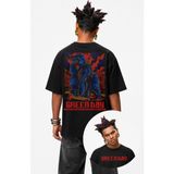 Fuddy Moda Unisex Oversize Green Day Gorilla Sırt Baskılı Bisiklet Yaka Punk Rock Band Tişört - Siyah - 4XL