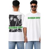 Fuddy Moda Unisex Oversize Green Day Members Sırt Baskılı Punk Rock Band Tişört - Beyaz - XS