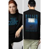 Fuddy Moda Unisex Oversize Hit Me Hard And Soft Yazılı Billie Eilish Sırt Baskılı Tişört - XS - Siyah