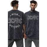 Fuddy Moda Unisex Oversize Rock Band Ac-Dc High Voltage Sırt Baskılı Yıkamalı Retro T-Shirt - Siyah