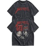 Fuddy Moda Unisex Oversize Rock Band Babymetal Sırt Baskılı Yıkamalı Tişört - Siyah