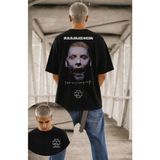 Fuddy Moda Unisex Rammstein Sehnsucht Sırt Baskılı Tişört, Oversize Rock Band Temalı Bisiklet Yaka Tshirt - Siyah - XS