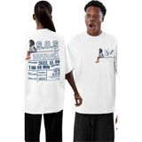 Fuddy Moda Unisex S.o.s Albüm Sırt Baskılı Tişört, Oversize Sza Temalı Bisiklet Yaka T-Shirt - Beyaz - 3XL