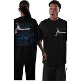 Fuddy Moda Unisex S.o.s Albüm Sırt Baskılı Tişört, Oversize Sza Temalı Bisiklet Yaka T-Shirt - Siyah - 4XL