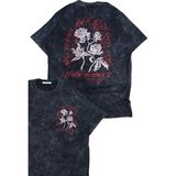 Fuddy Moda Unisex Selena Gomez Sırt Baskılı Yıkamalı T-Shirt, Oversize Selena Şarkı Sözü Temalı Retro Tişört - Siyah - XL