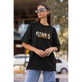 Fuddy Moda Unisex Sırt Baskılı Gear 5 Luffy Tişört, Oversize Özel Tasarım Baskı Anime T-Shirt - 3XL - Siyah