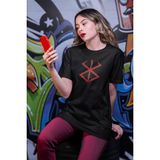 Fuddy Moda Unisex Sırt Baskılı Özel Tasarım Berserk Tişört, Oversize Anime Baskılı T-Shirt - 3XL - Siyah