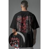 Fuddy Moda Unisex Slipknot 1999 Forever Sırt Baskılı Tişört, Oversize Rock Band Temalı Bisiklet Yaka T-Shirt - Siyah - 2XL