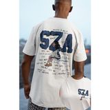 Fuddy Moda Unisex Sza Sırt Baskılı Oversize Tişört - 4XL - Beyaz