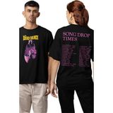 Fuddy Moda Unisex The Dead Dance Sırt Baskılı Tişört, Oversize Lady Gaga Temalı Bisiklet Yaka T-Shirt - Siyah - 2XL