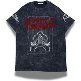 Fuddy Moda Unisex The Weeknd Hurry Up Tomorrow Kol Baskılı Yıkamalı T-Shirt, Oversize Rapper Temalı Tişört - Siyah - 4XL