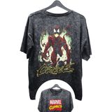 Fuddy Moda Unisex V2 Carnage Baskılı Yıkamalı Tişört, Oversize Marvel Comics Baskılı Retro T-Shirt - XS - Siyah