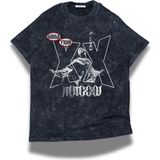 Fuddy Moda Unisex Xx Mmxxv World Tour Yazılı Yıkamalı T-Shirt, Oversize Chris Brown Temalı Retro Tişört - Siyah - 2XL