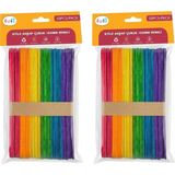 Fufi Ahşap Dil Çubuğu Renkli ( 2pakette 100 Adet ) - Çok Renkli