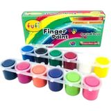 Fufi Parmak Boya (12 * 25 Ml) - Çok Renkli - 12 Renk - Parmak Boyası