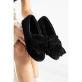 FUGA MODA Mely Siyah Fiyonklu Peluş Ev Babeti